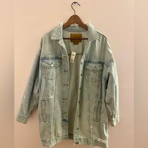 American Eagle Distressed Denim Boyfriend Jacket- NWT